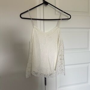 American Eagle Outfitters Cream Lace V-Neck Spaghetti Strap Camisole